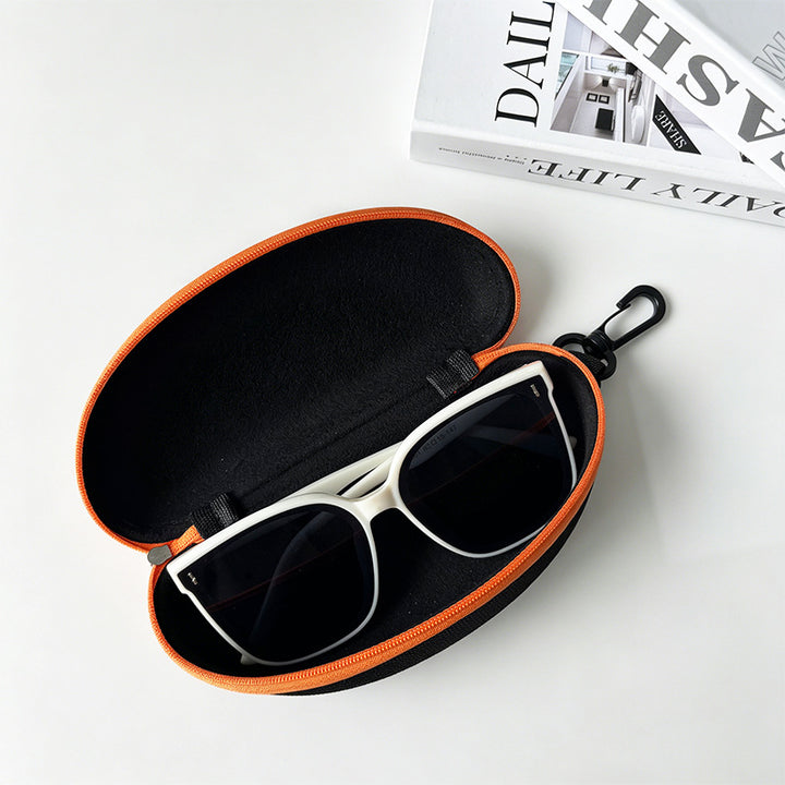 Hard-Shell Protective Sunglasses and Prescription Glasses Case with Zipper and Carabiner Bowlift