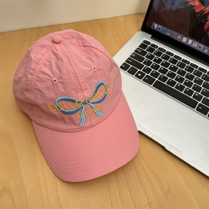 Women's Embroidered Bow-Detail Baseball Cap Bowlift