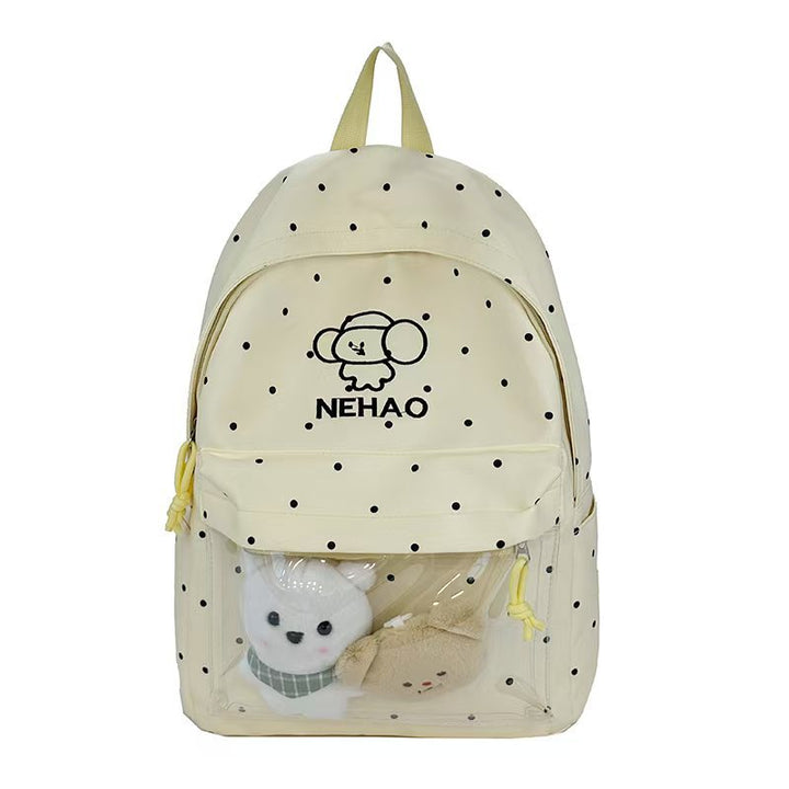 Transparent Front Polka Dot Backpack Bowlift