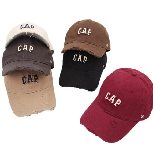 Women's Distressed Cotton Baseball Cap Bowlift