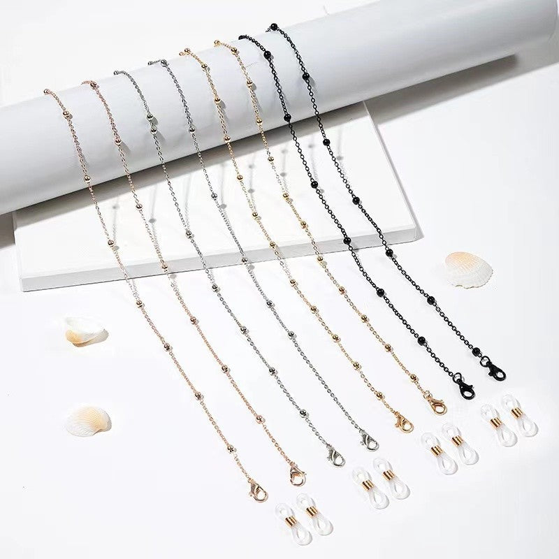 Silver Beaded Eyewear Chain Bowlift