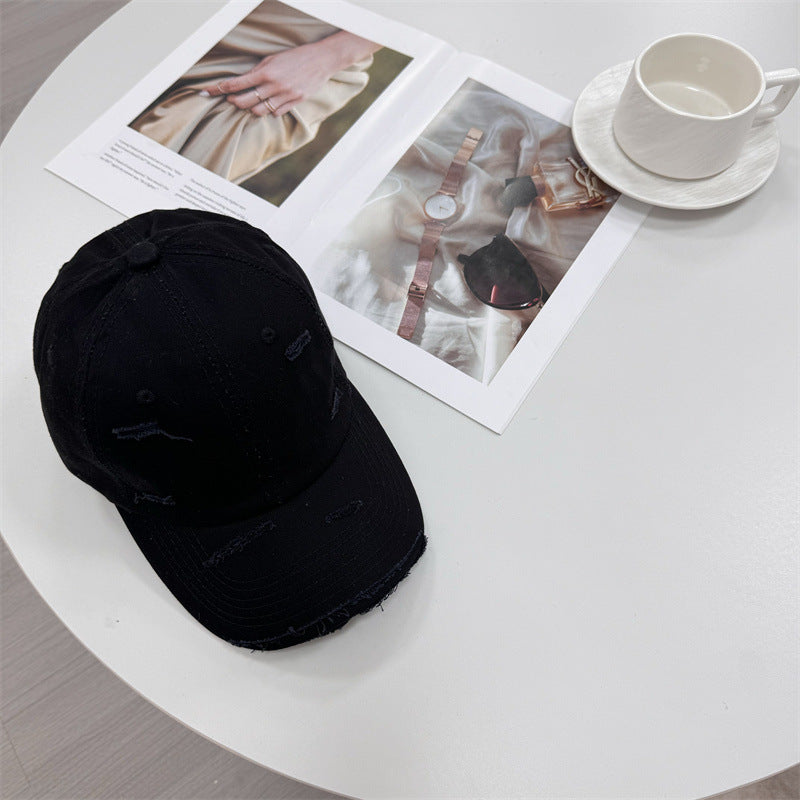 Men's Distressed Vintage-Style Baseball Cap Bowlift