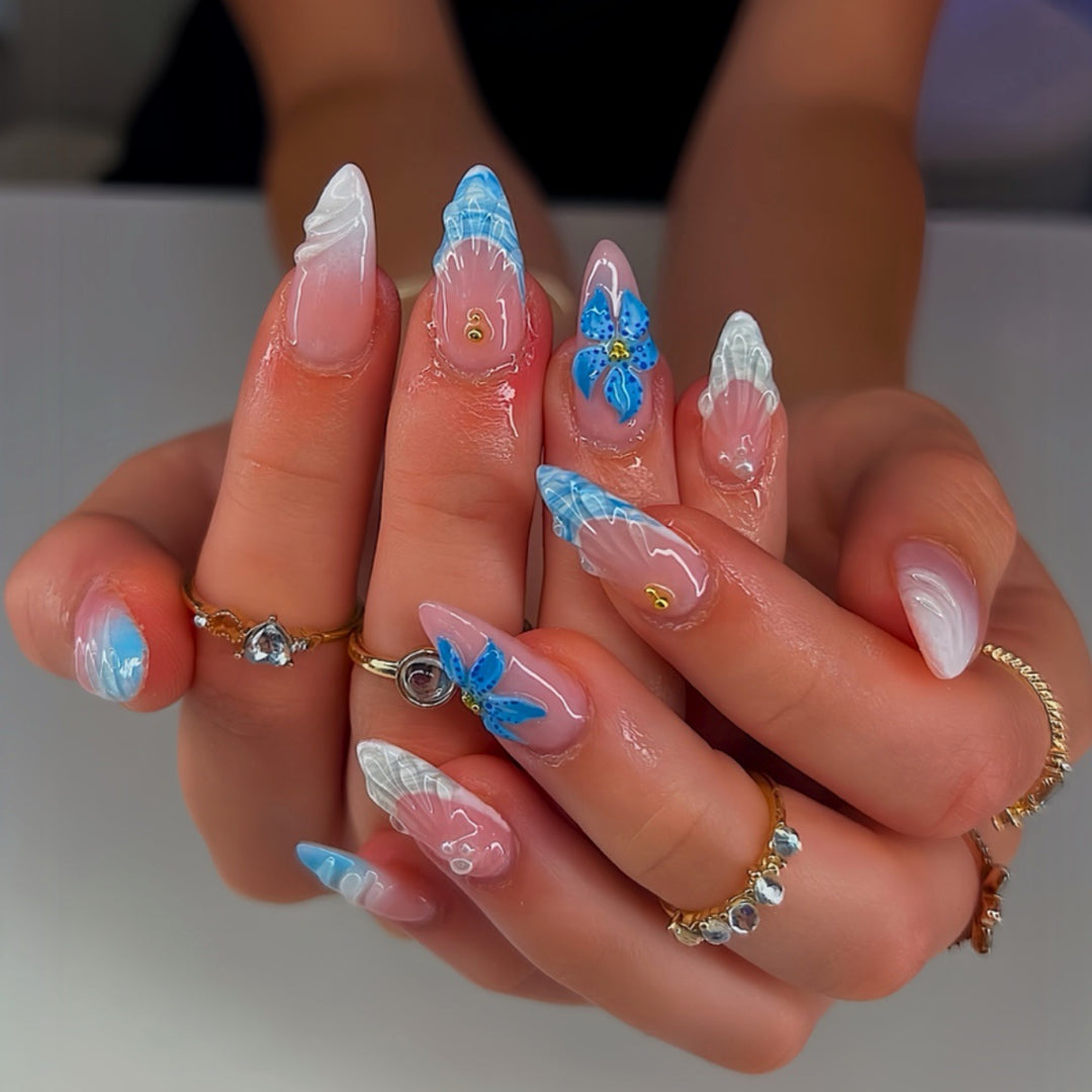 Artistic Butterfly-Inspired Press-On Nail Set Bowlift