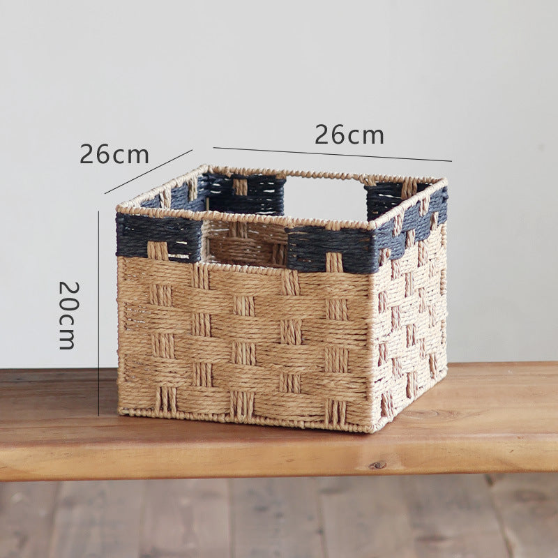 Square storage basket made of natural material Bowlift