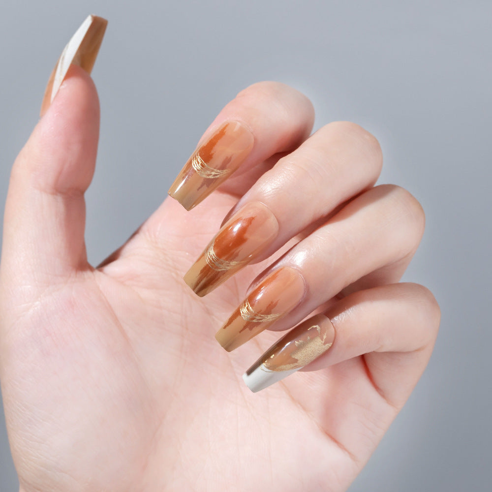 Artistic Floral Press-On Nail Design Bowlift