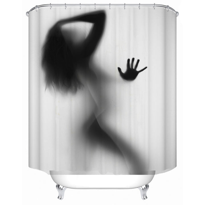 Artistic Silhouette Shower Curtain Bowlift