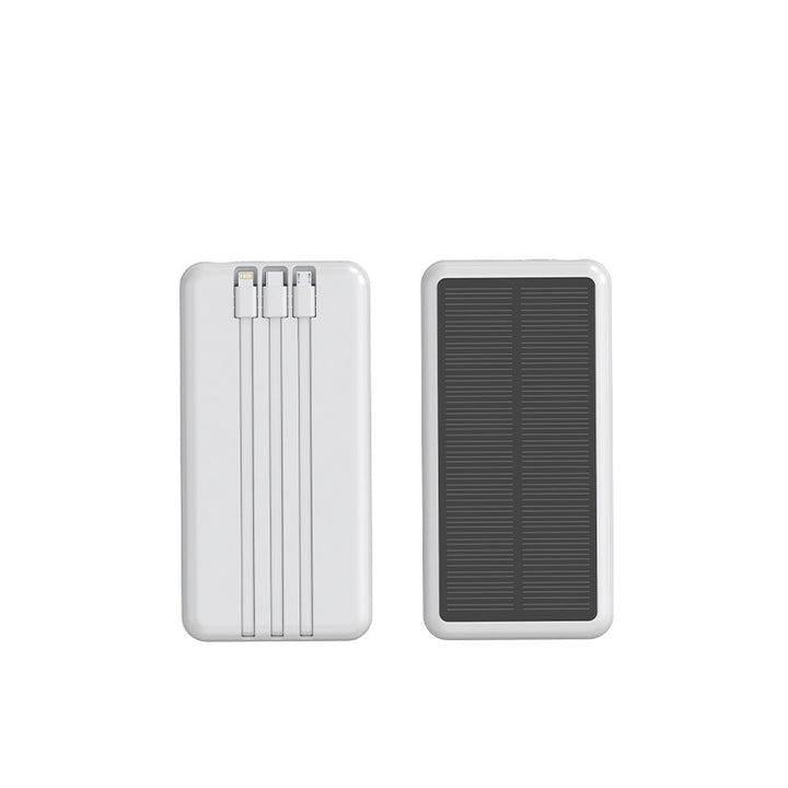 Solar Powerbank with Integrated Charging Cables Bowlift