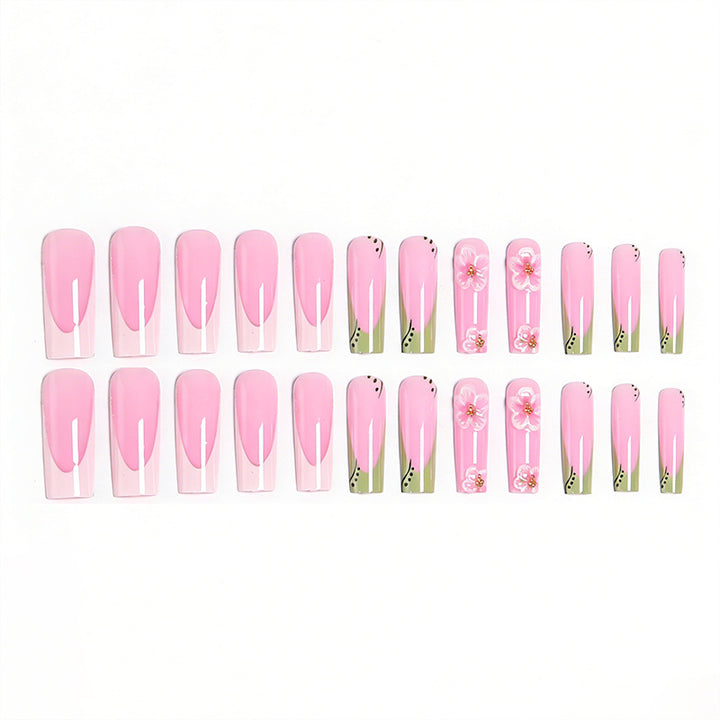 Artful nail tips with floral embellishments Bowlift