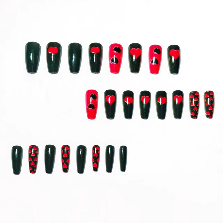 Artificial nails with Romantic Heart Design Bowlift