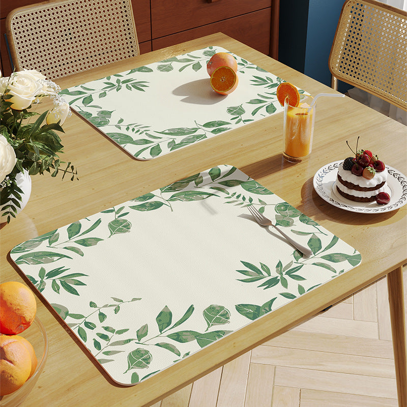 Decorative Plant-Themed Table Mat Bowlift