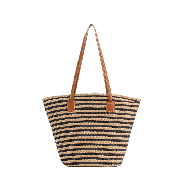Generous beach bag with leather handles Bowlift