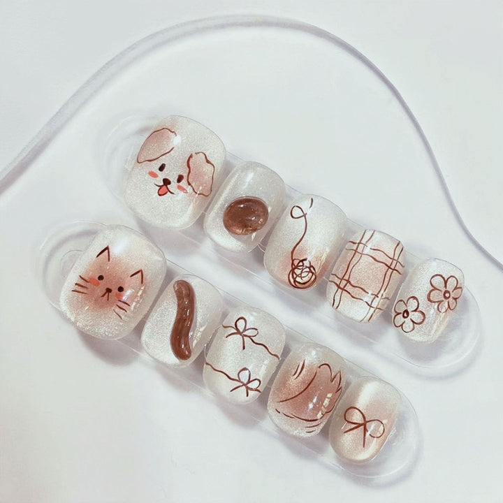 Stylish Bow-Embellished Press-On Nails Bowlift