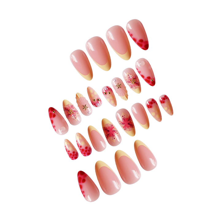 Floral 3D Press-On Nail Art Bowlift