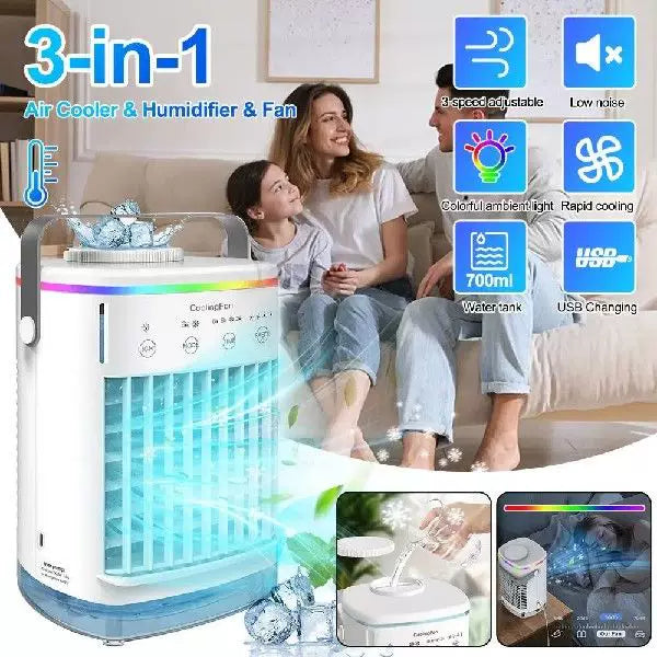 Unisex One Size compact USB rechargeable vaporizer personal air cooler with removable water tank and carrying handle Bowlift