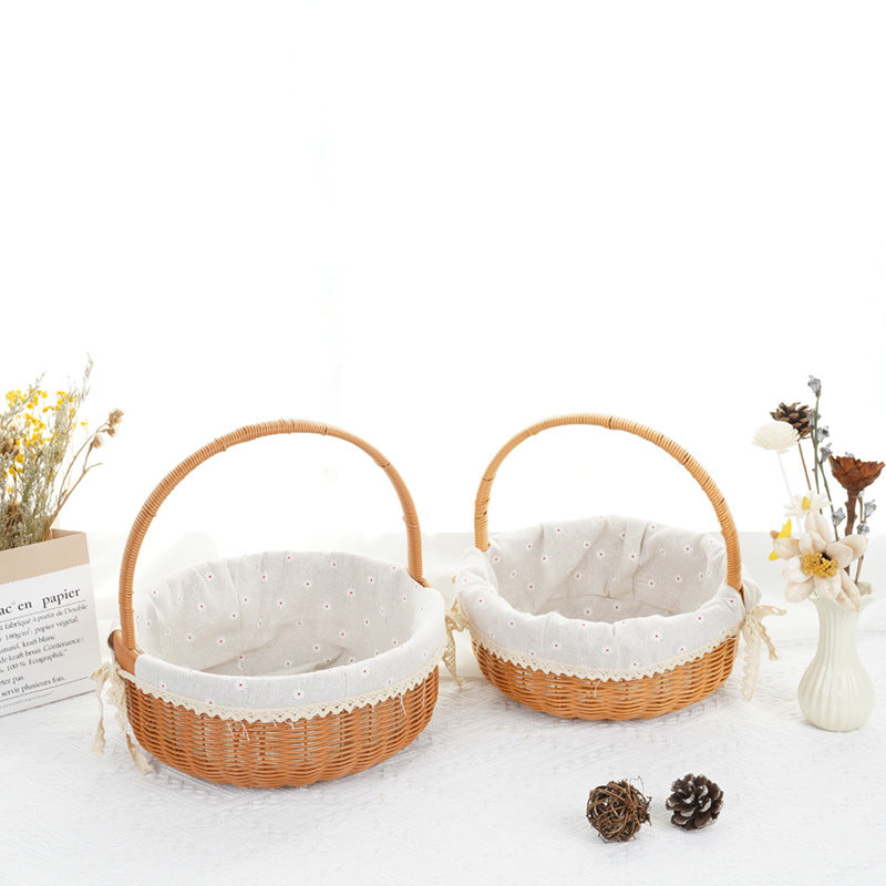 Decorative Round Woven Basket Bowlift