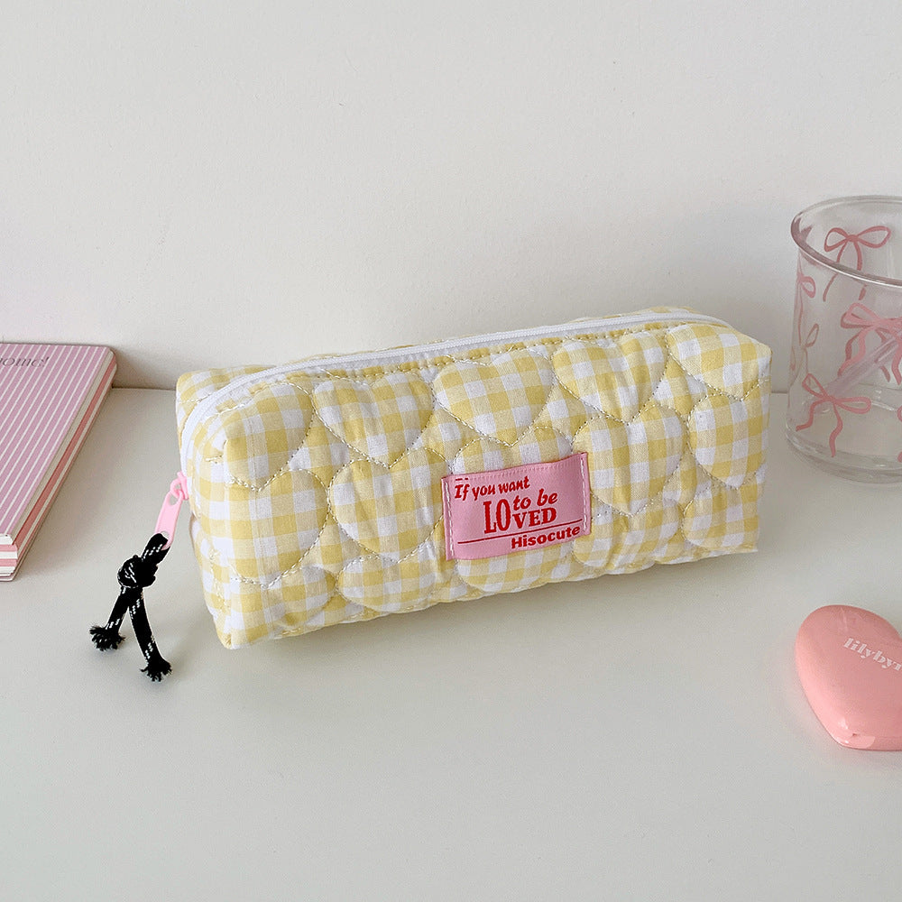 Quilted Gingham Pencil Case Bowlift