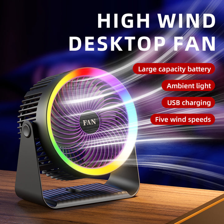 Unisex USB Rechargeable Multifunctional Desk Fan Bowlift