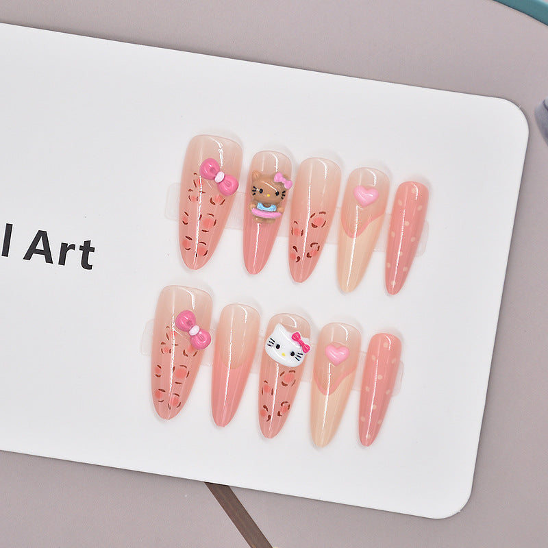 Decorative Cartoon-Themed Press-On Nail Art Bowlift