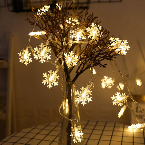 Decorative Snowflake LED String Lights Battery Powered Indoor Outdoor Fairy Bowlift