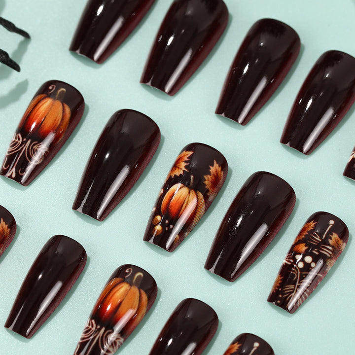 Artificial nails with autumn design Bowlift