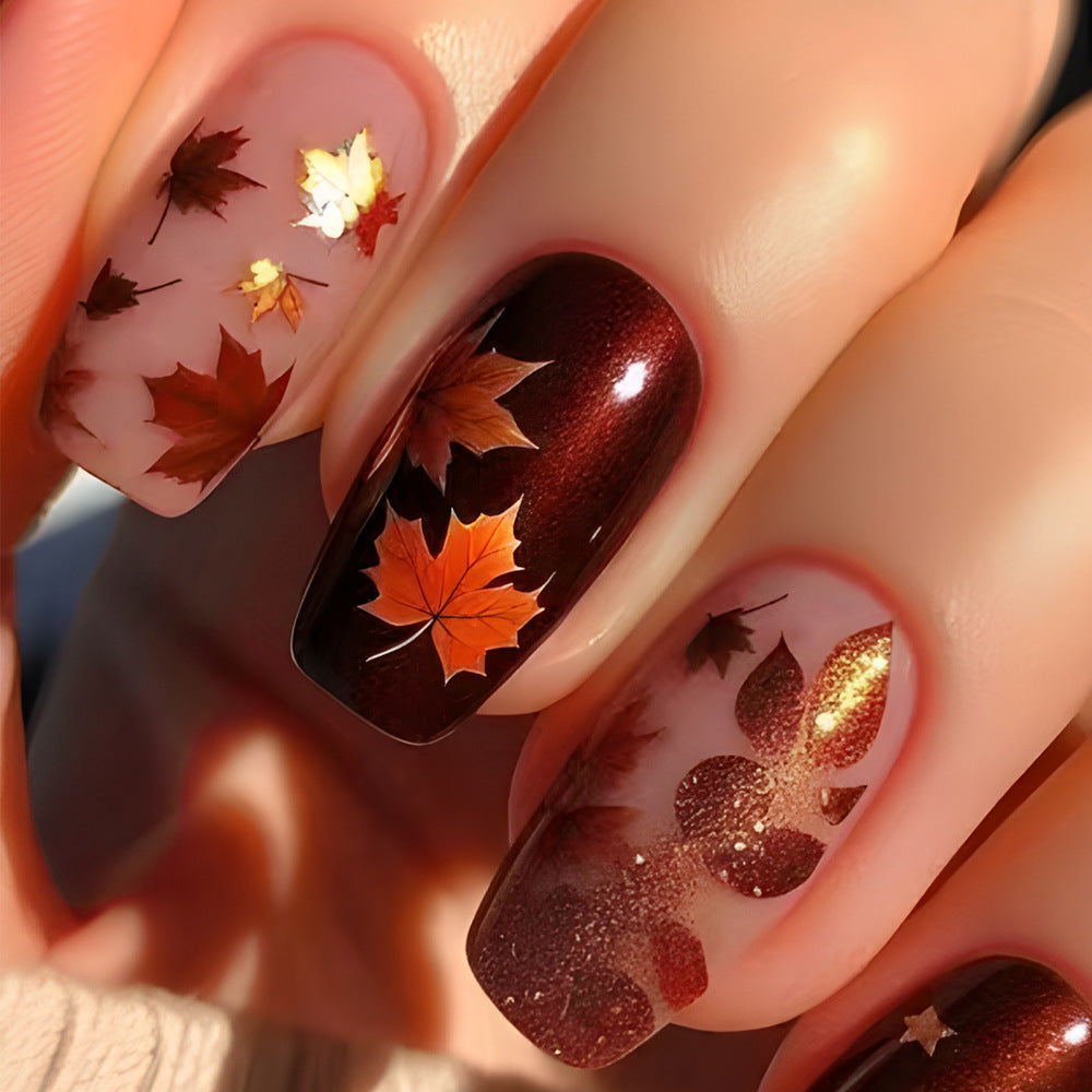 Autumn-Themed Press-On Nails Bowlift