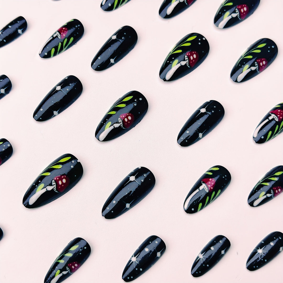 Artistic Mushroom Design Nail Art Bowlift