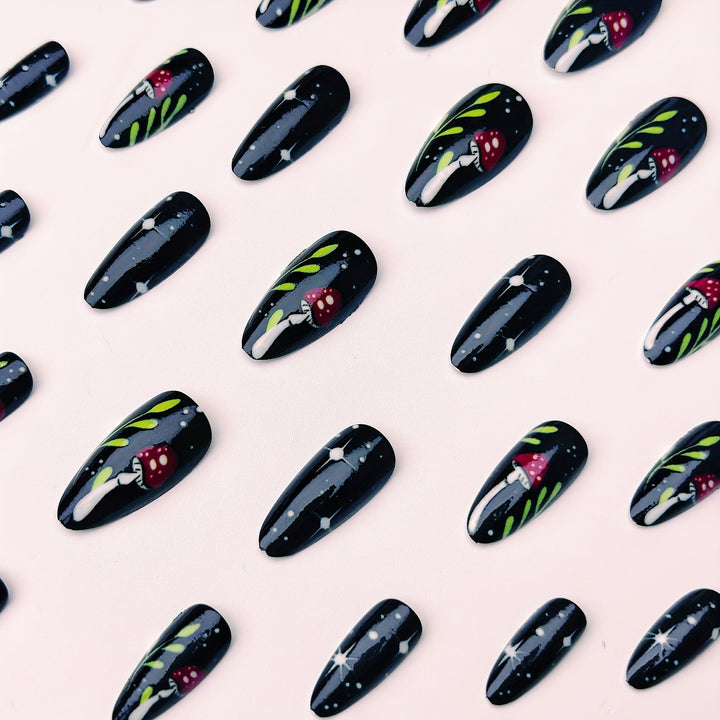 Artistic Mushroom Design Nail Art Bowlift
