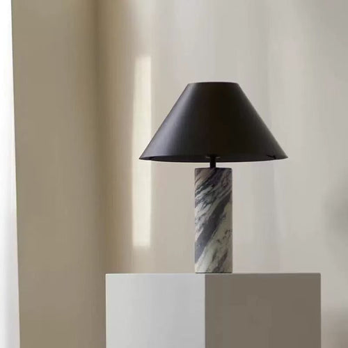 Modern Marble Table Lamp with Geometric Design