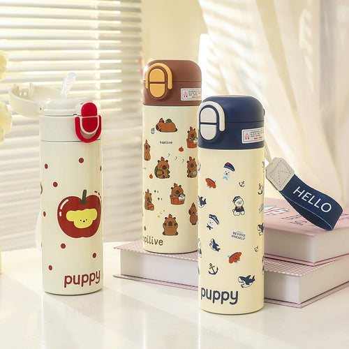Women Insulated Drinking Bottle with Cute Animal Design Bowlift