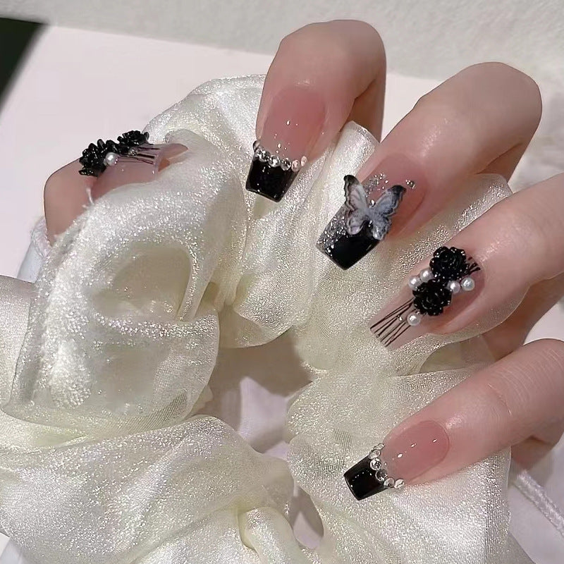 Elegant Floral Nail Art Extensions Bowlift