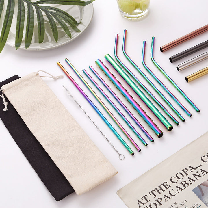 Stainless Steel Straw Set with Cleaning Brushes Bowlift