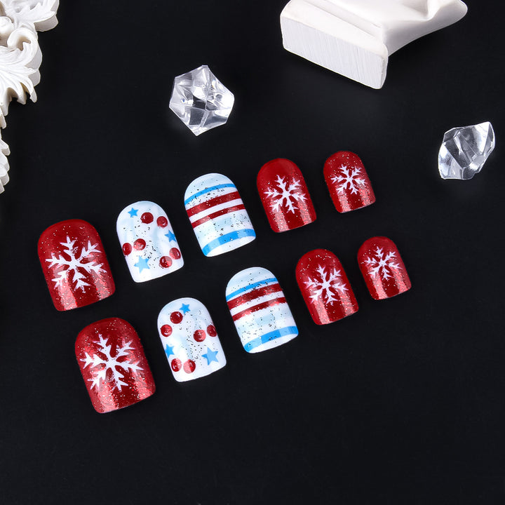 Festively Themed Press-On Nail Art Bowlift