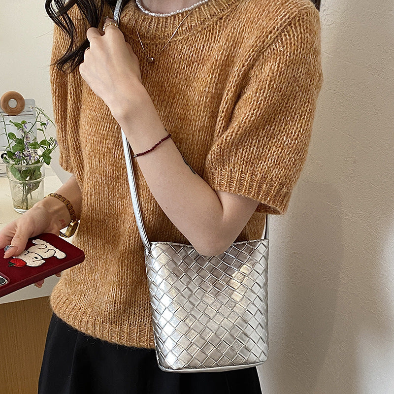 Woven Design Crossbody Handbag Bowlift