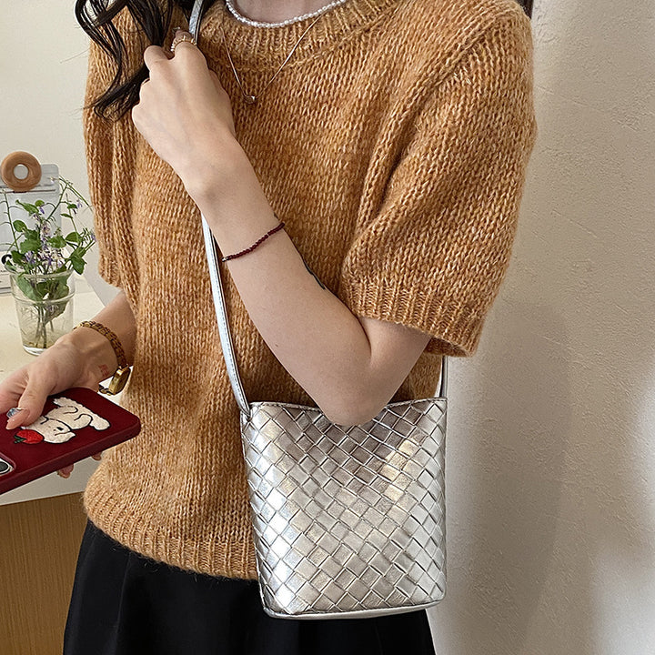 Woven Design Crossbody Handbag Bowlift