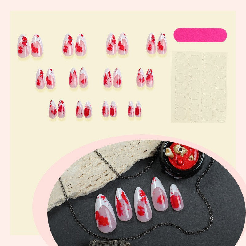 Artistic Press-On Nail Set with Floral Design Bowlift