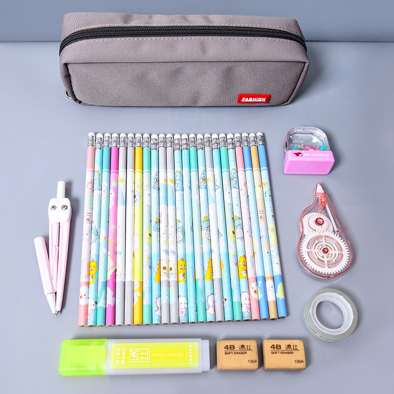 Multi-Compartment Zippered Pencil Pouch Bowlift