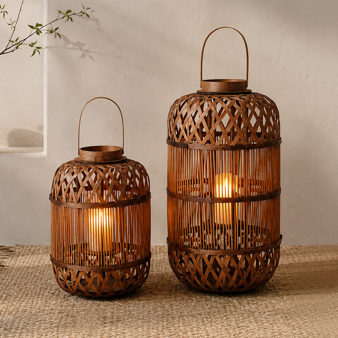 Stylish Handcrafted Rattan Lantern Bowlift