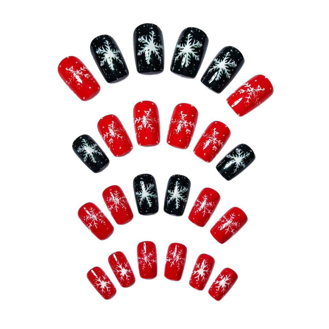 Artificial nails with winter snowflake design Bowlift