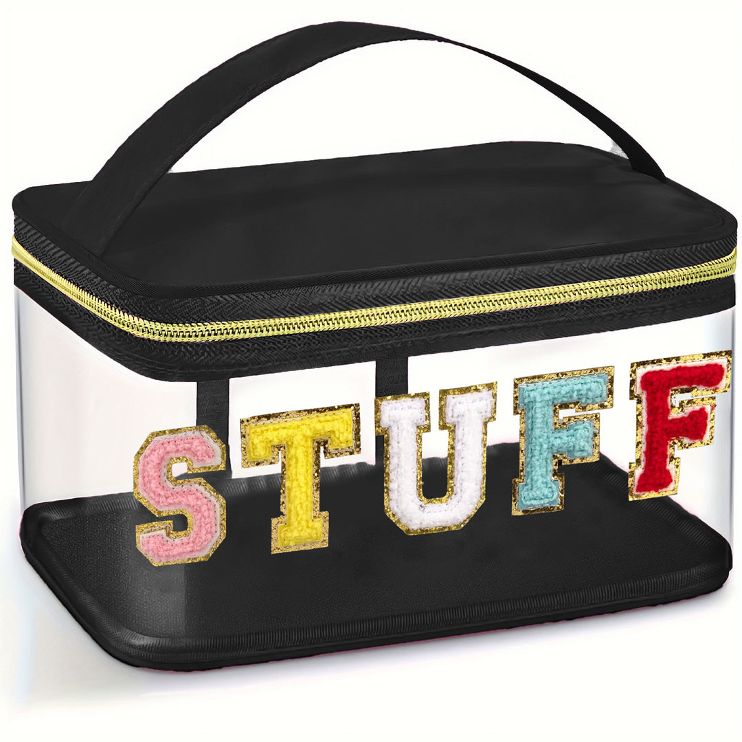 Transparent cosmetic organizer bag with glitter details Bowlift