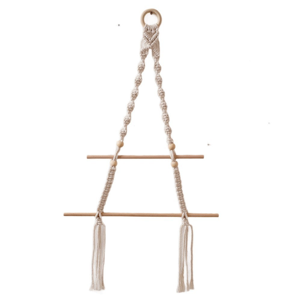 Macrame Hanging Plant Holder with Wooden Rod Bowlift