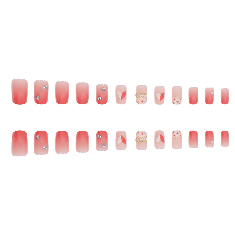 Decorative Press-On Nail Extensions with Gem Accents Bowlift
