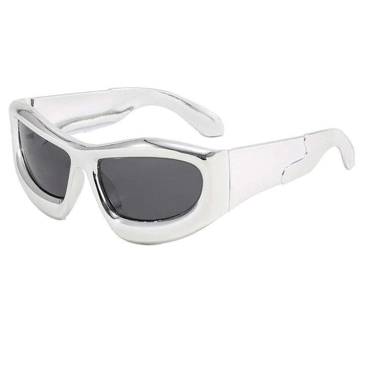 Women's Sporty Sunglasses with Robust, Geometric Frame Design Bowlift