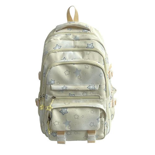 Star-Patterned School Backpack