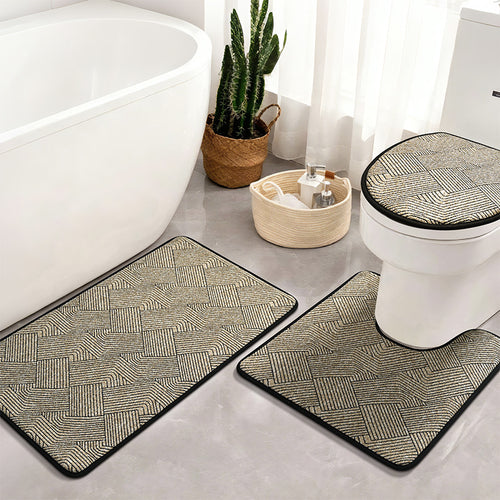 Elegant Woven Bathroom Mat Set
