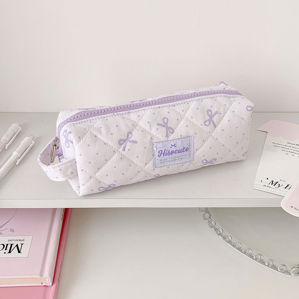 Quilted Pencil Case with Zipper Bowlift