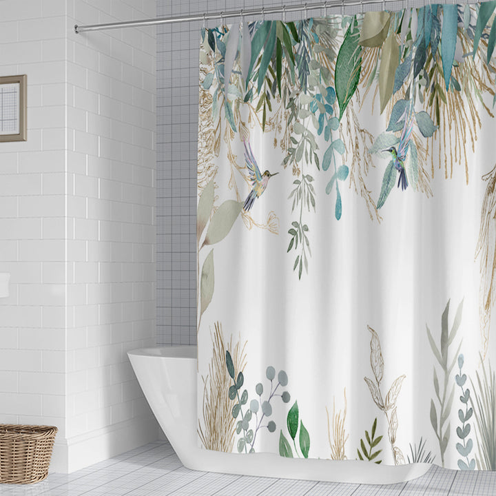 Floral Lavender Pattern Shower Curtain Bowlift