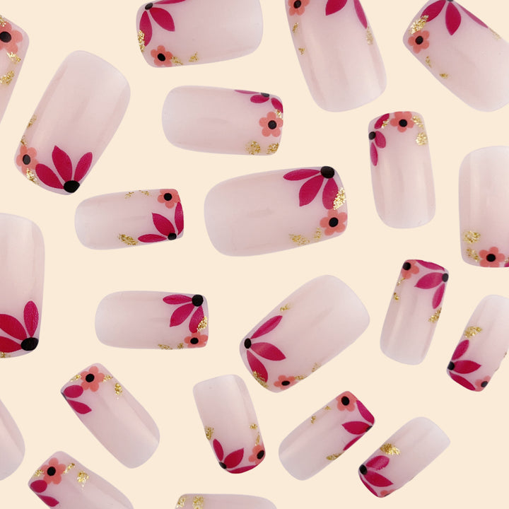 Floral Embellished Nail Art Extensions Bowlift