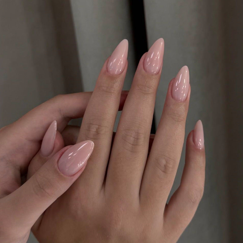 Artistic Gel Press-On Nail Set with Gold Leaf Accents Bowlift