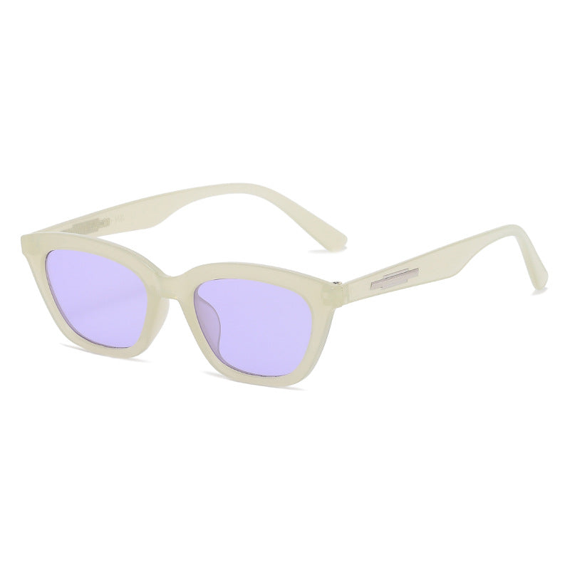 Women's fashionable Cat-Eye sunglasses with transparent frame and mirrored lenses Bowlift