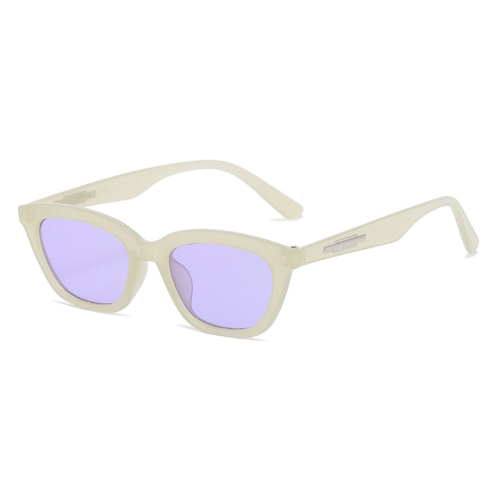 Women's fashionable Cat-Eye sunglasses with transparent frame and mirrored lenses Bowlift
